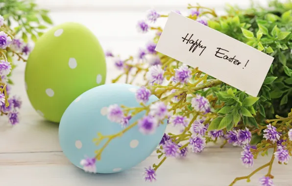 Картинка Пасха, лента, flowers, spring, Easter, eggs, decoration, Happy