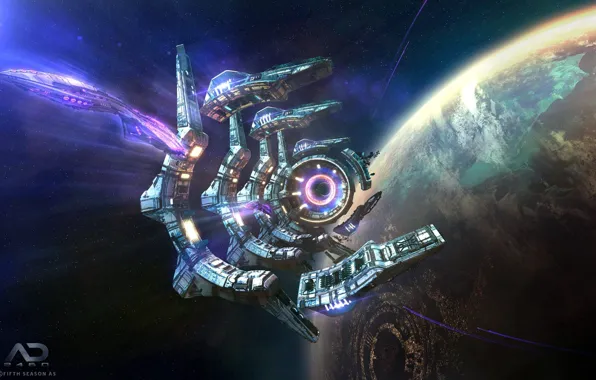 Космос, планета, Online Strategy Game, A.D. 2460, Derelict Jumpgate Active