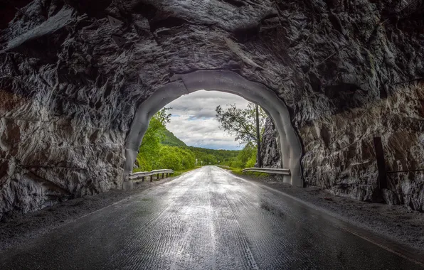Картинка road, tunnel, Tunnel from Sulithjelma