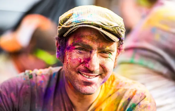 Краски, мужчина, festival of colors