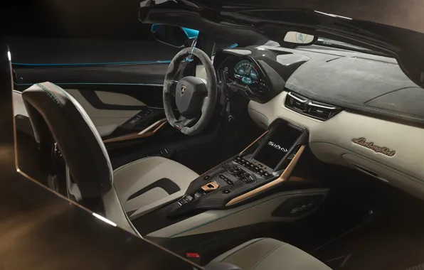 Картинка Lamborghini, кожа, карбон, салон, строчка, lambo, ламборгини, 2020