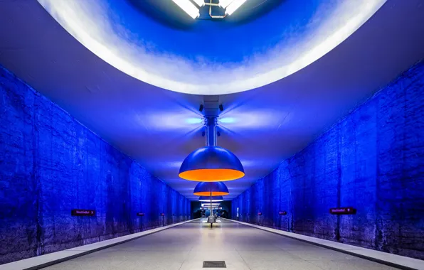 Картинка метро, станция, Германия, Мюнхен, перрон, светильник