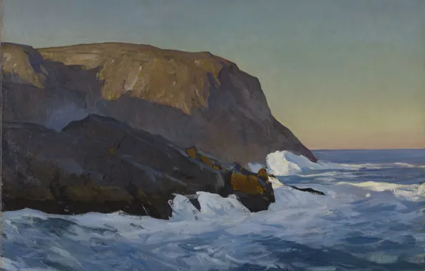 Картинка пейзаж, картина, Rockwell Kent, Рокуэлл Кент, Горы и Море