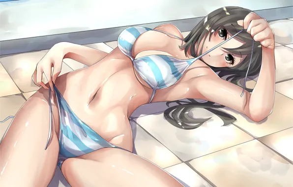 Girl, sexy, cleavage, long hair, boobs, anime, beautiful, pretty