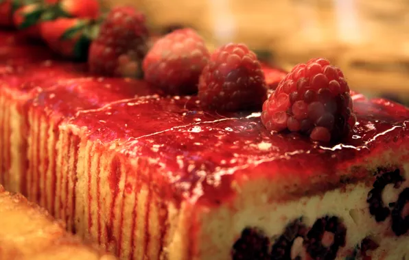 Картинка красный, еда, клубника, торт, пирожное, сладкое, рулет