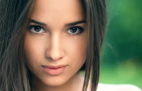 Картинка взгляд, макро, портрет, губки, кареглазая