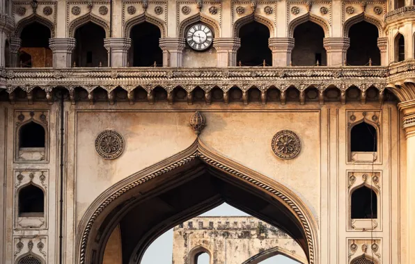 Часы, Индия, мечеть, Хайдарабад, Чарминар