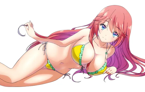 Girl, sexy, cleavage, pink hair, long hair, legs, boobs, sexy girl