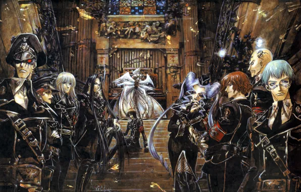 Военная форма, избранные, секта, орган, Trinity Blood, Abel Nightroad, кровь триединства, Dietrich von Lohengrin