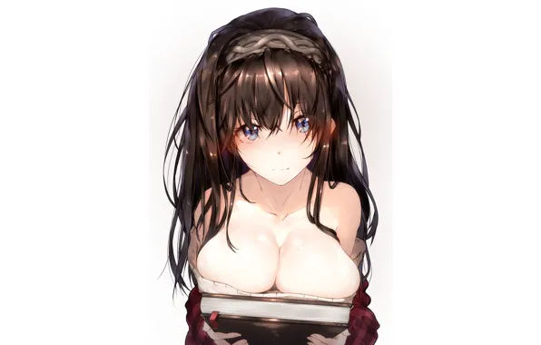 Girl, sexy, cleavage, long hair, boobs, anime, beautiful, pretty
