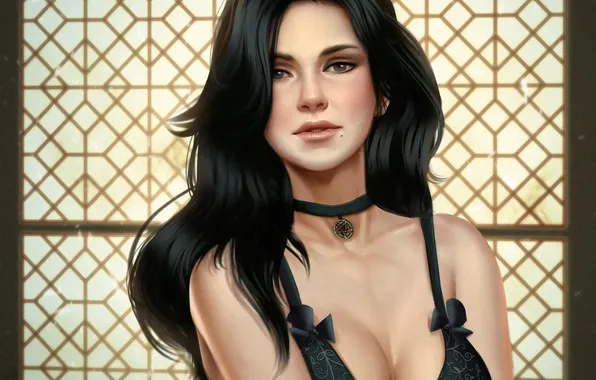 Эротика, девушка, арт, The Witcher, Yennefer, Йеннифэр