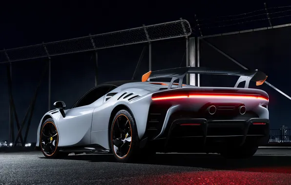 Машина, авто, ночь, Феррари, стоянка, Ferrari