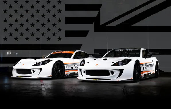 Пара, Ginetta, белый кузов, спортивные автомобили, G55 GTA, Ginetta G55 GTA