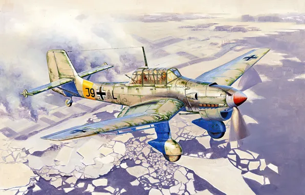 Art, aviation, ww2, ju-87, dive bomber, stuka