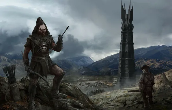 Башня, Властелин Колец, tower, Lord of the Rings, урукхаи, Isengard, uruk-hai, Ортанк