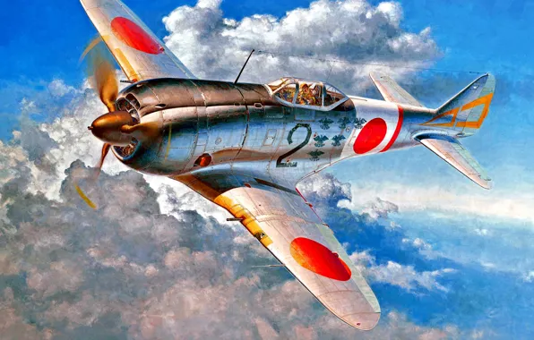 Картинка истребитель, Nakajima, Ki-44, WWII, Ki-44-II, Радиальный двигатель, IJAAF