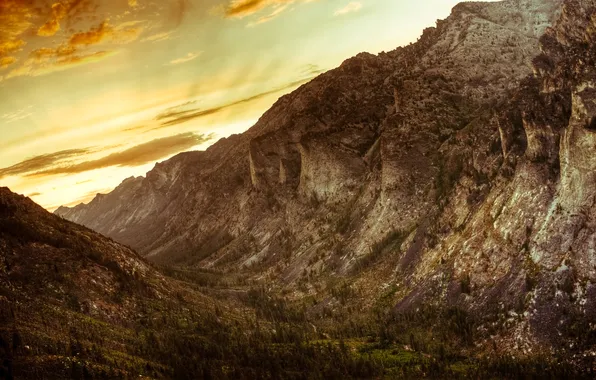 Картинка закат, горы, каньон, Монтана, montana
