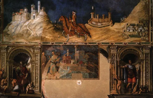 Simone Martini, Equestrian portrait, Чивико в Сиене, of Guidoriccio da Fogliano