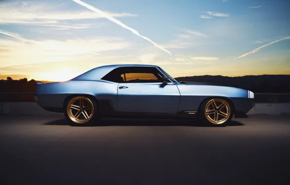 Chevrolet, 1969, Camaro, Blue, Side, G-Code, Ringbrothers, Camaro 1969