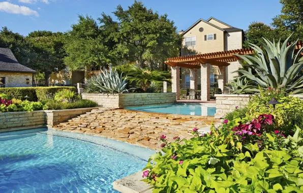 Вилла, Остин, архитектура, style, Austin, бассейны, resort, штат Техас