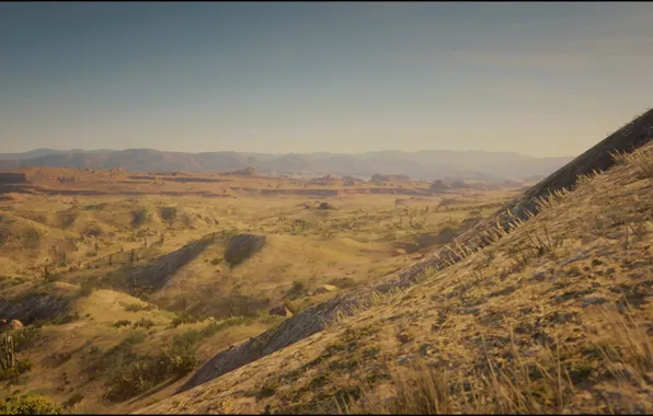 HDR, Sky, Landscape, Game, Rocks, Desert, UHD, Cactus