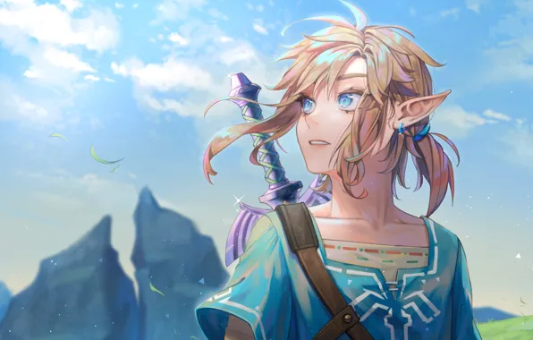 Природа, эльф, парень, The Legend of Zelda, Link
