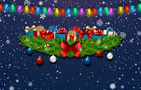 Минимализм, Снег, Рождество, Снежинки, Фон, Новый год, Праздник, Christmas