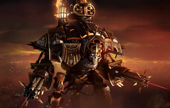Skull, gun, game, Warhammer 40000, armor, mecha, weapon, war