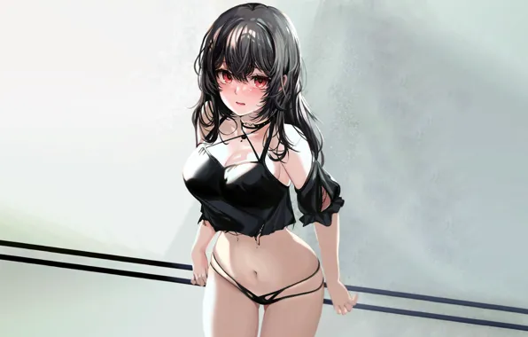 Картинка girl, sexy, lingerie, cleavage, panties, long hair, boobs, anime