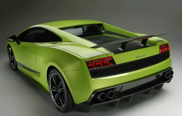 Зеленый, Lamborghini, Superleggera, Gallardo, автомобиль, задок, ламборгини, LP570-4