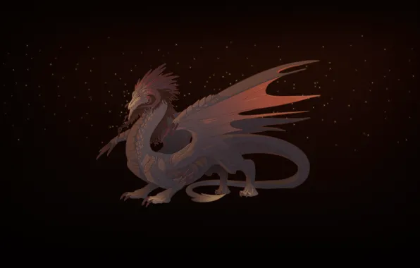 Дракон, Звезды, Фон, Fantasy, Dragon, Mythology, Art, Фантастика