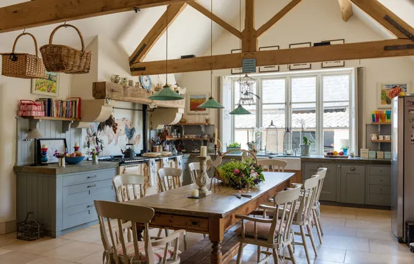 Дизайн, интерьер, кухня, столовая, interior design, деревенский стиль, Craft style