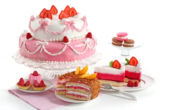 Картинка ягоды, еда, клубника, пирог, торт, пирожное, cake, крем