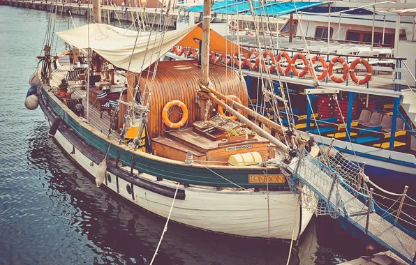 Пристань, парусник, корабли, pier, LONDON, marina, sailboat