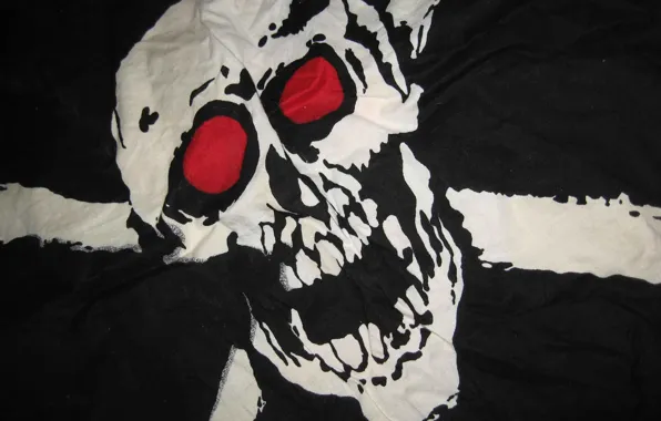Черный, Череп, флаг, skull