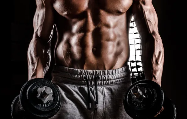 Торс, muscle, мышцы, man, пресс, pose, гантели, gym