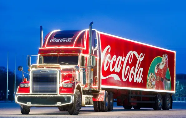 Рождество, реклама, грузовик, Coca-Cola, кола, Christmas truck, Кока кола, новогодний грузовик