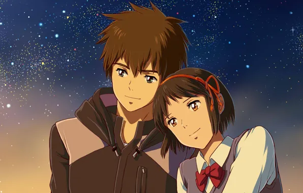 Девушка, Ночь, Парень, двое, Kimi no Na wa, Твоё Имя