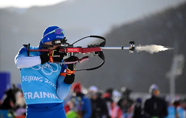 Выстрел, Биатлон, Пекин, Стрельбище, Biathlon, Француз, 2022, Французский биатлонист