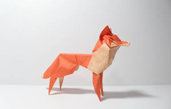 Бумага, лиса, оригами