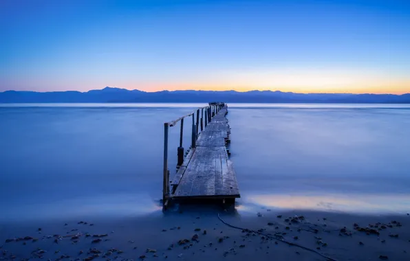 Море, мост, берег, Corfu, Ionian Islands, Apraos