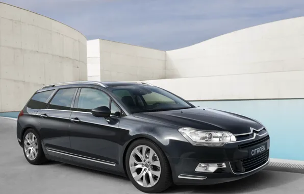 Авто, чёрный, фары, citroen, ситроен, универсал
