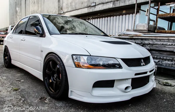 Картинка mitsubishi, митсубиши, лансер, белый, lancer, evolution, evo