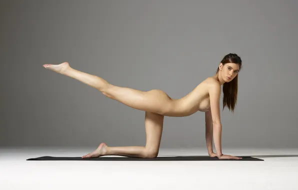 Legs, boobs, butt, Victoria R, feet, nude girl, brown hairs