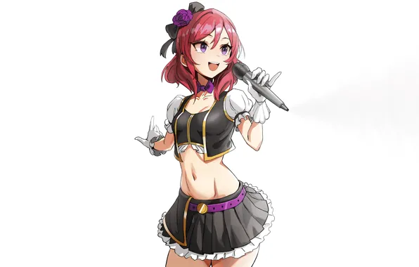 Girl, sexy, cleavage, blouse, red hair, boobs, anime, beautiful