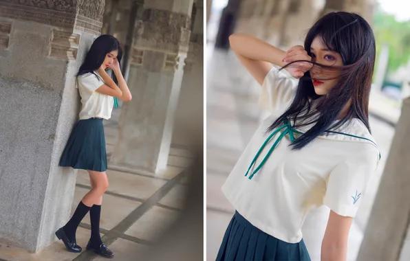 Beautiful, Asian, Model, Temple, Woman, Cute, Pretty, Japanese