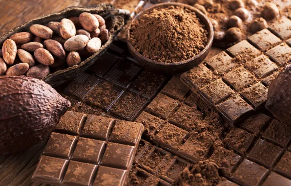 Шоколад, сладкое, chocolate, sweet, какао, бобы