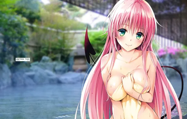 Девушка, ретушь, Lala Satalin Deviluke, горячие источники, by Captain-Tree, To LOVE-Ru