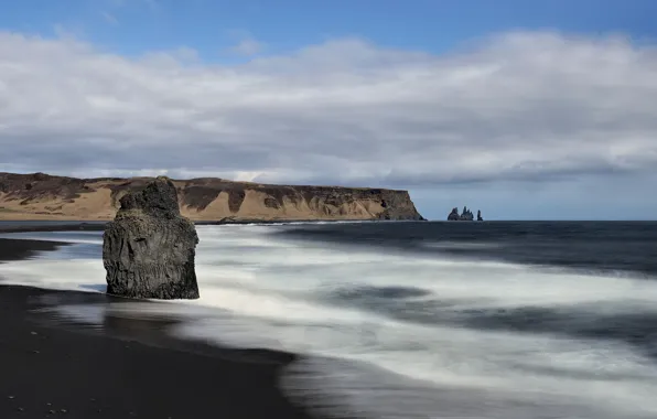 Картинка море, пейзаж, Iceland, Vík í Mýrdal