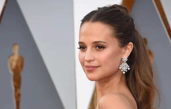 Серьги, актриса, Швеция, церемония, Оскар, Алисия Викандер, Alicia Vikander